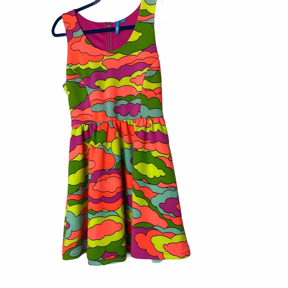 L'AMOUR LANETTE LAPOR Neon Abstract Dress Size L